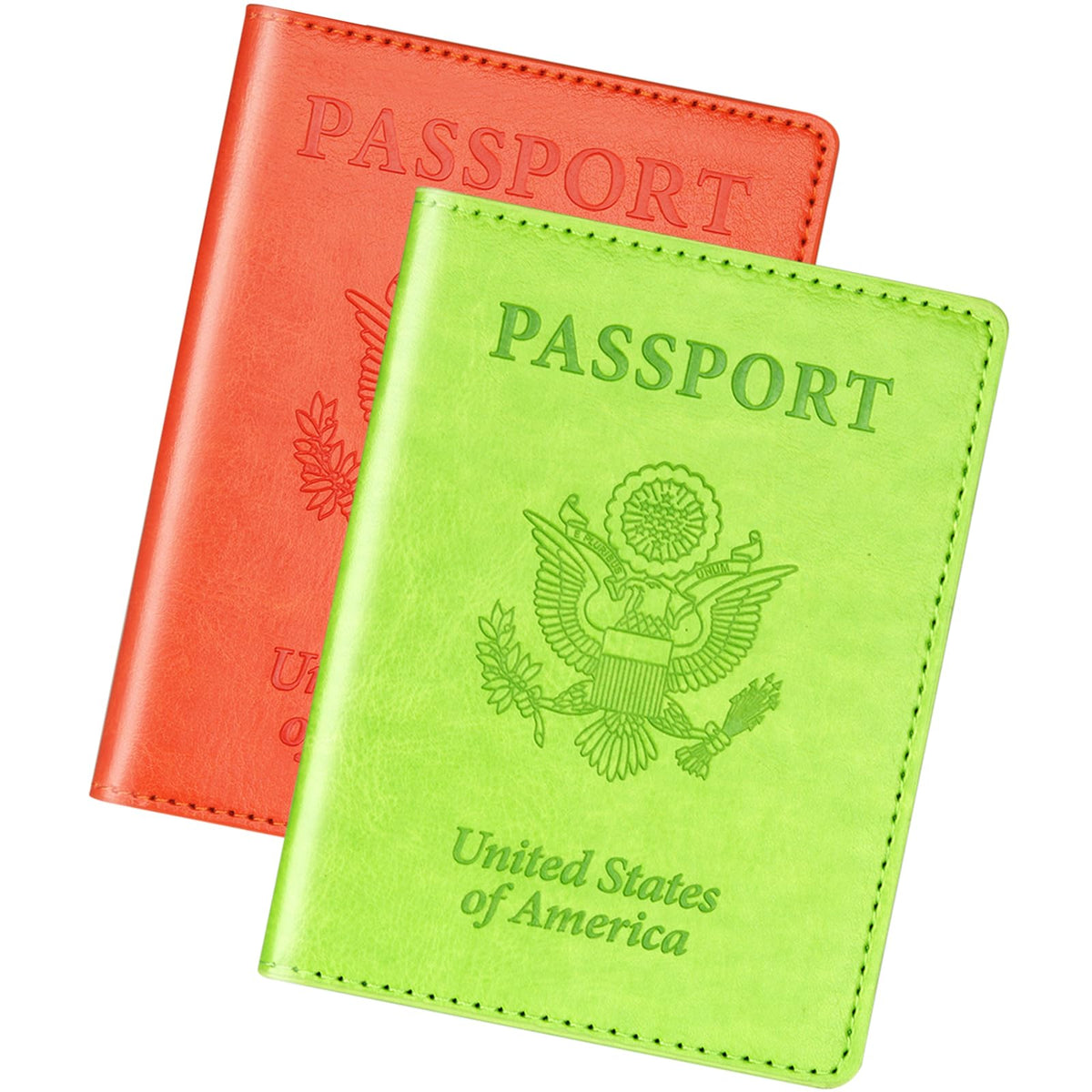 Herain Passport Holder for Travel Essentials, 2 Pcs Passport Holder Cover Case Travel Gifts Women Men Family, RFID Passports Book Card Holders Travels Cruise Accessories Must Haves