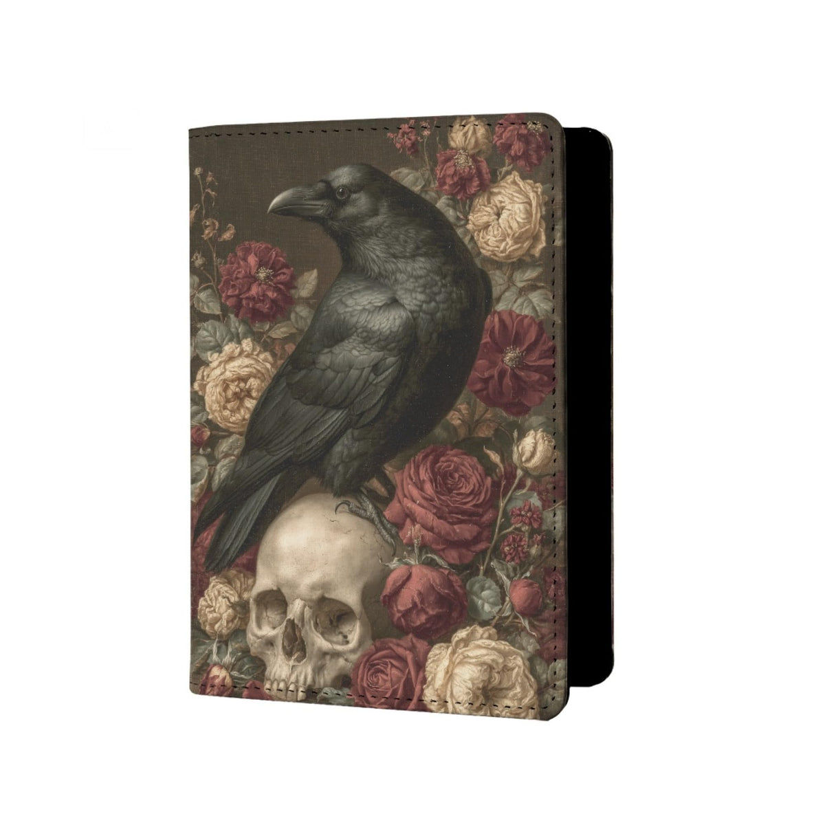 Mens Retro Skull Passport Holder for Travel Womens Skeleton Passport Cover Protector with Credit Card Slots Card Case Cover Black Orange Rainbow Onesize