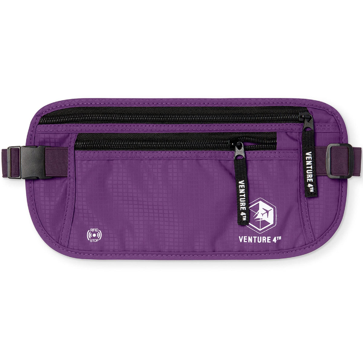 VENTURE 4TH Travel Money Belt, RFID Blocking Passport Holder - Black