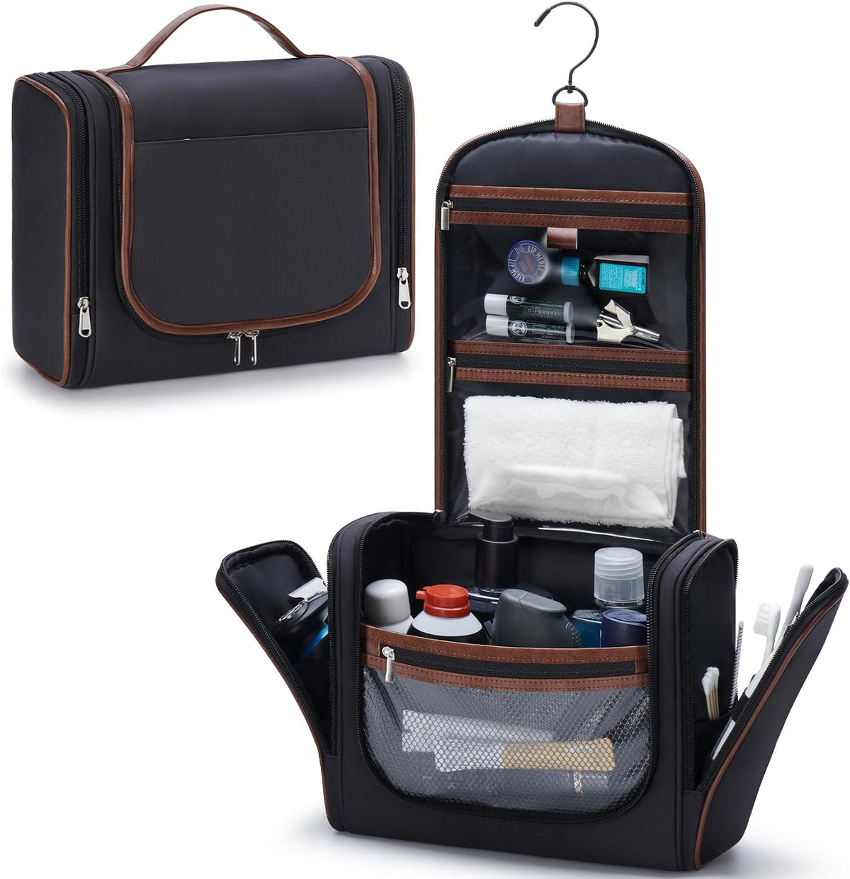 ZAHNI Men’s Hanging Toiletry Bag, Large Capacity Toiletry Organizer