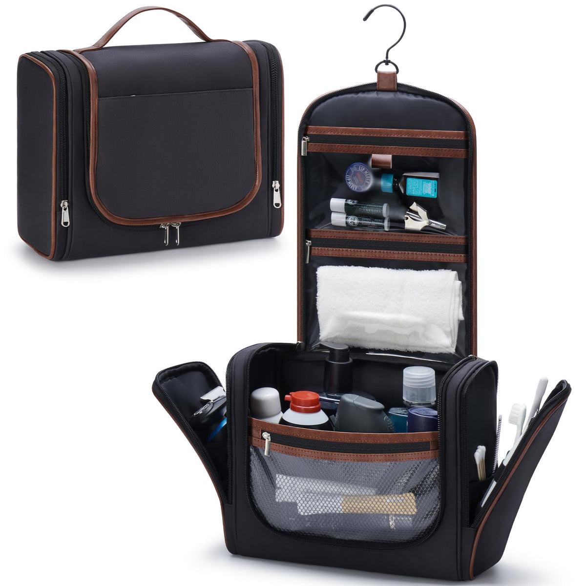 ZAHNI Men’s Hanging Toiletry Bag, Large Capacity Toiletry Organizer