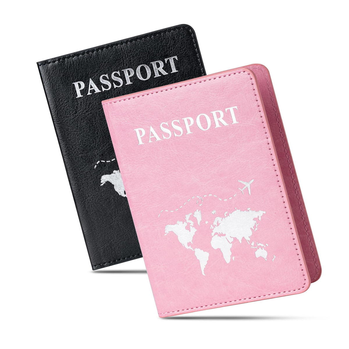 2 Pcs Passport Holders，Ultra Slim Passport Wallet for Travel Essentials