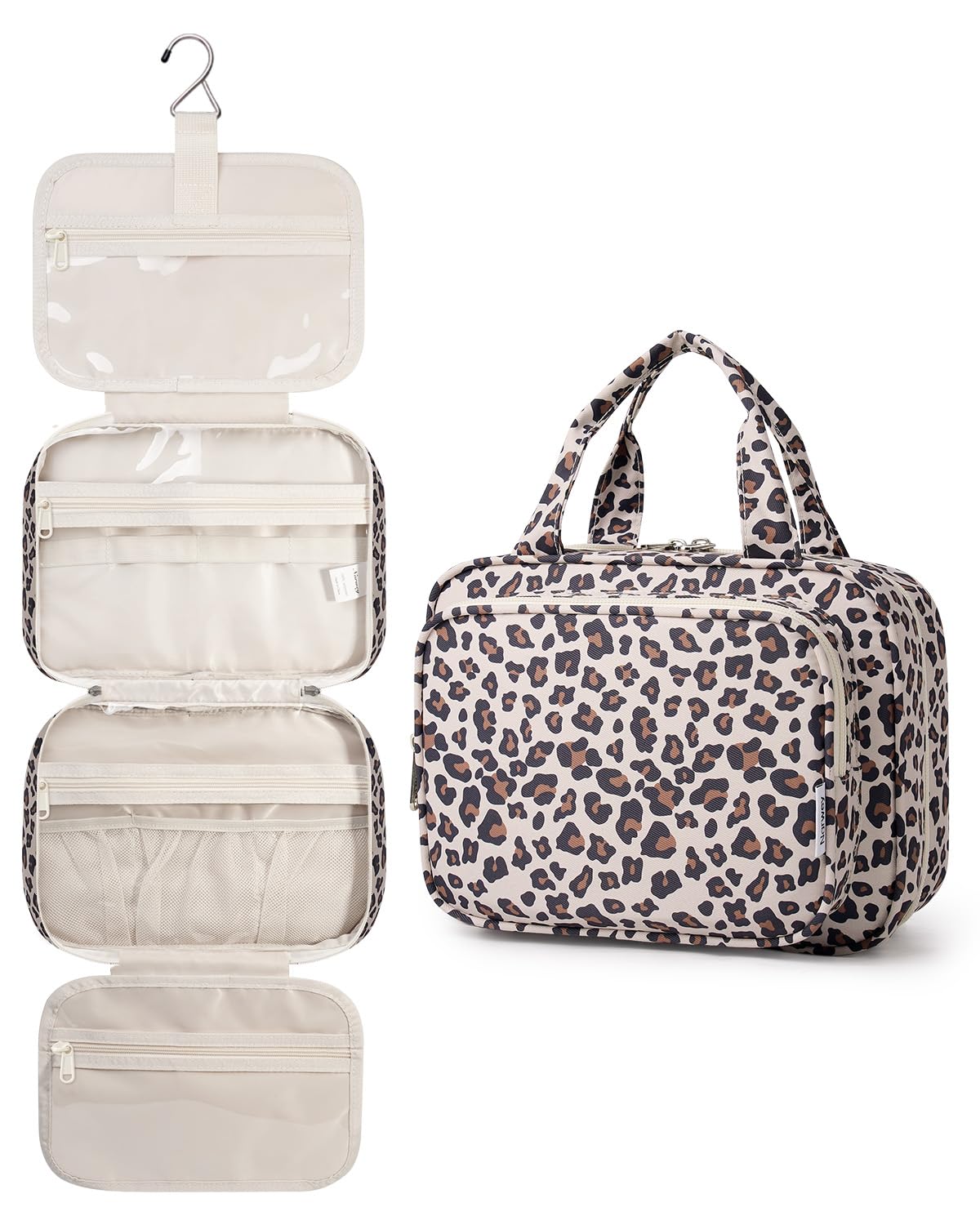 Narwey Hanging Toiletry Bag for Women, Travel Makeup Cosmetic Organizer Bag