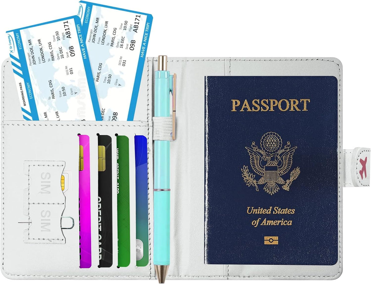 Passport Holder, Cute Travel Wallet Cover with RFID Blocking,Strawberry