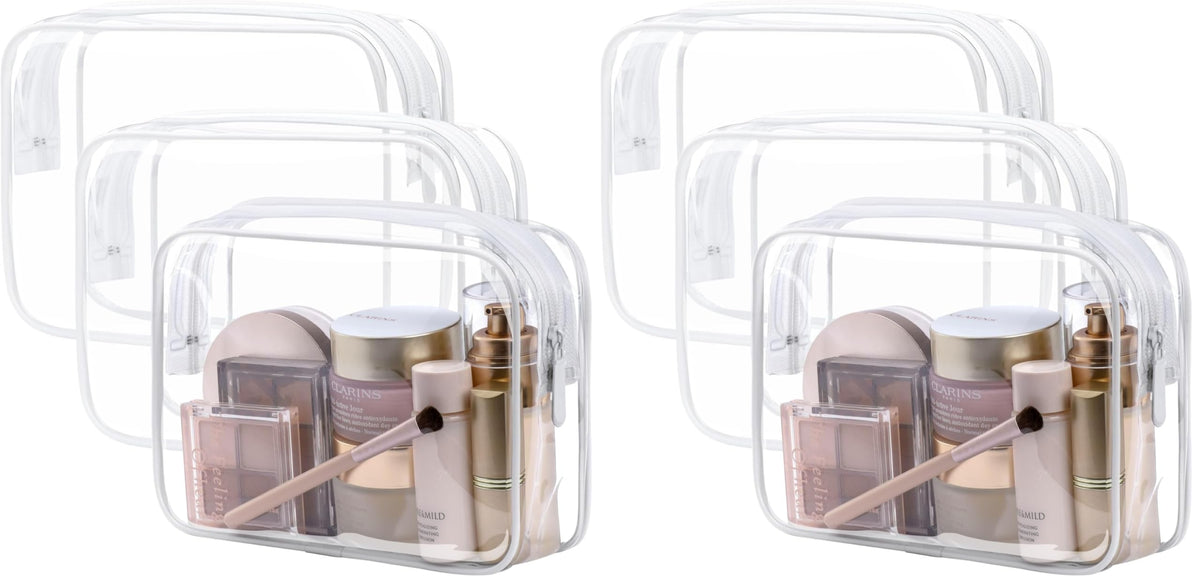 PACKISM TSA Approved Toiletry Bag - Clear Makeup Bag for Travel, Rose Pink