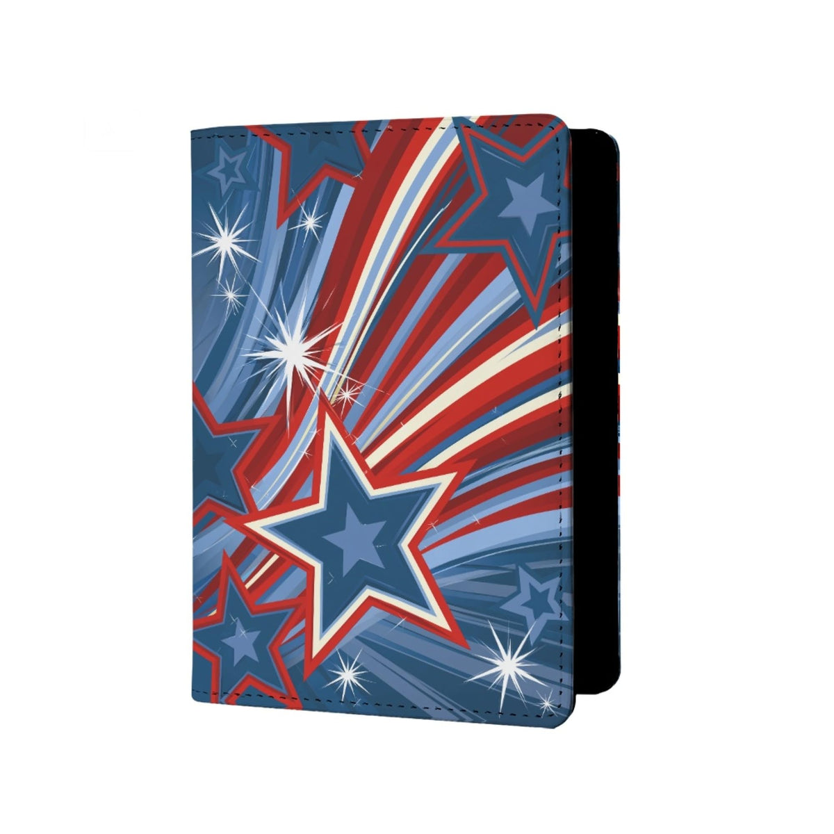 Mens Distressed USA Flag Passport Holder for Travel Womens American Flag Passport Cover Protector with Credit Card Slots Black Brown Orange Onesize