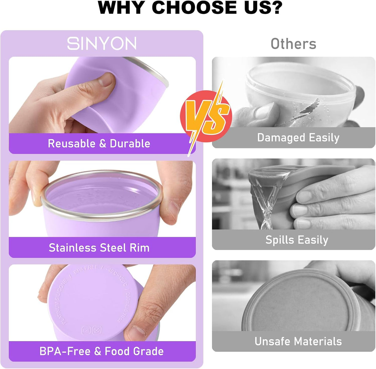 Collapsible Travel Cup, Foldable Water Cup with Lid, for Travel