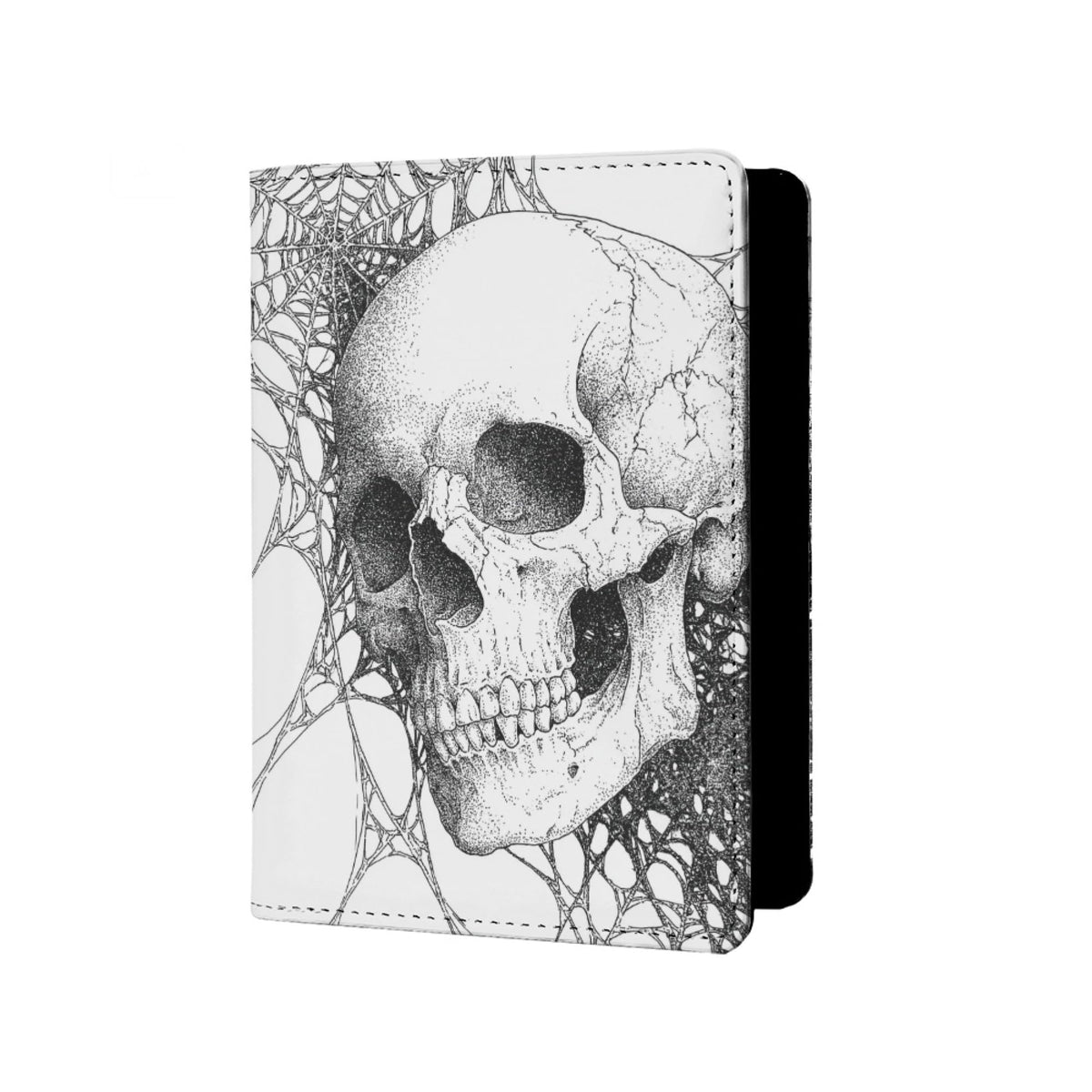 Mens Retro Skull Passport Holder for Travel Womens Skeleton Passport Cover Protector with Credit Card Slots Card Case Cover Black Orange Rainbow Onesize