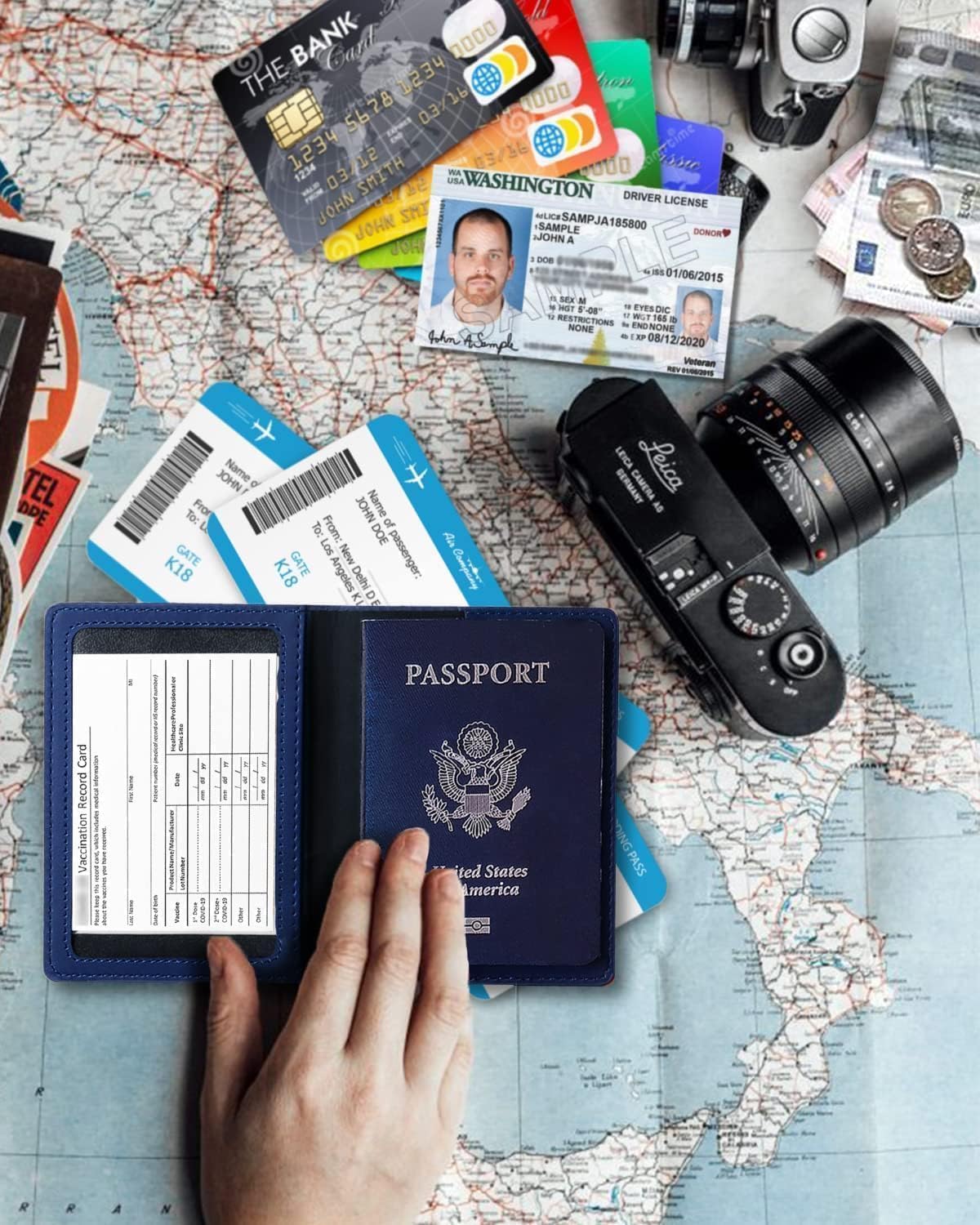Sizobi Passport Holder for Travel Men, RFID Blocking Passport Covers Case
