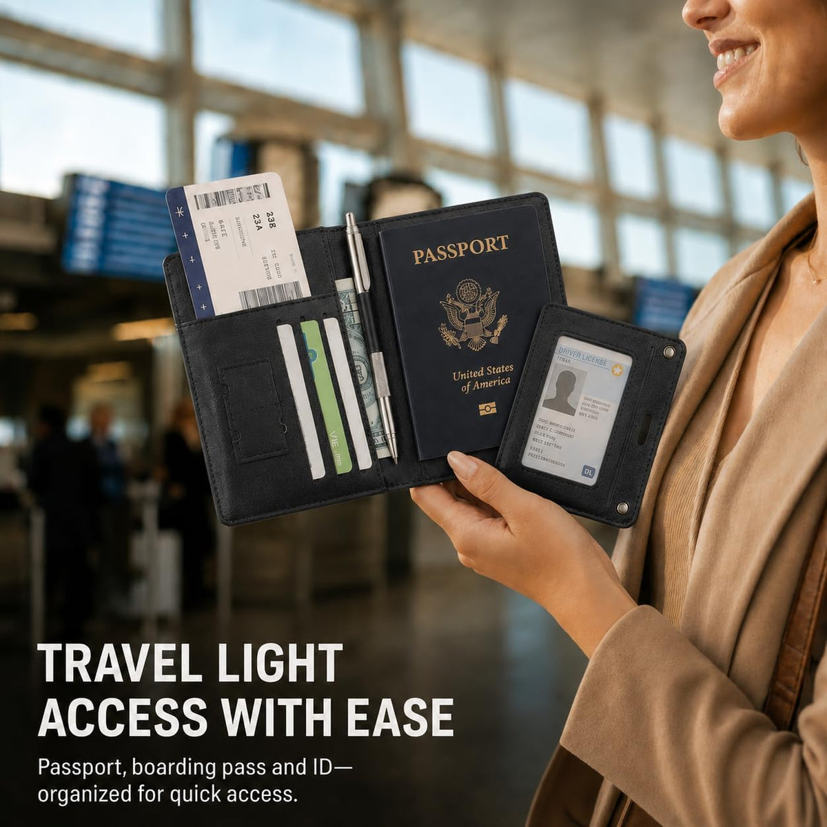 RFID Passport Holder for Travel, Slim Passport Wallet Travel