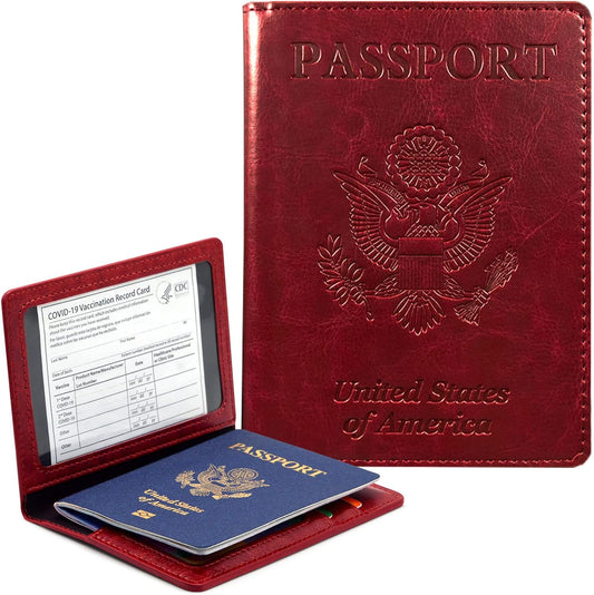 Passport Holder Wallet Cover Case RFID Blocking Slot Travel Accessories