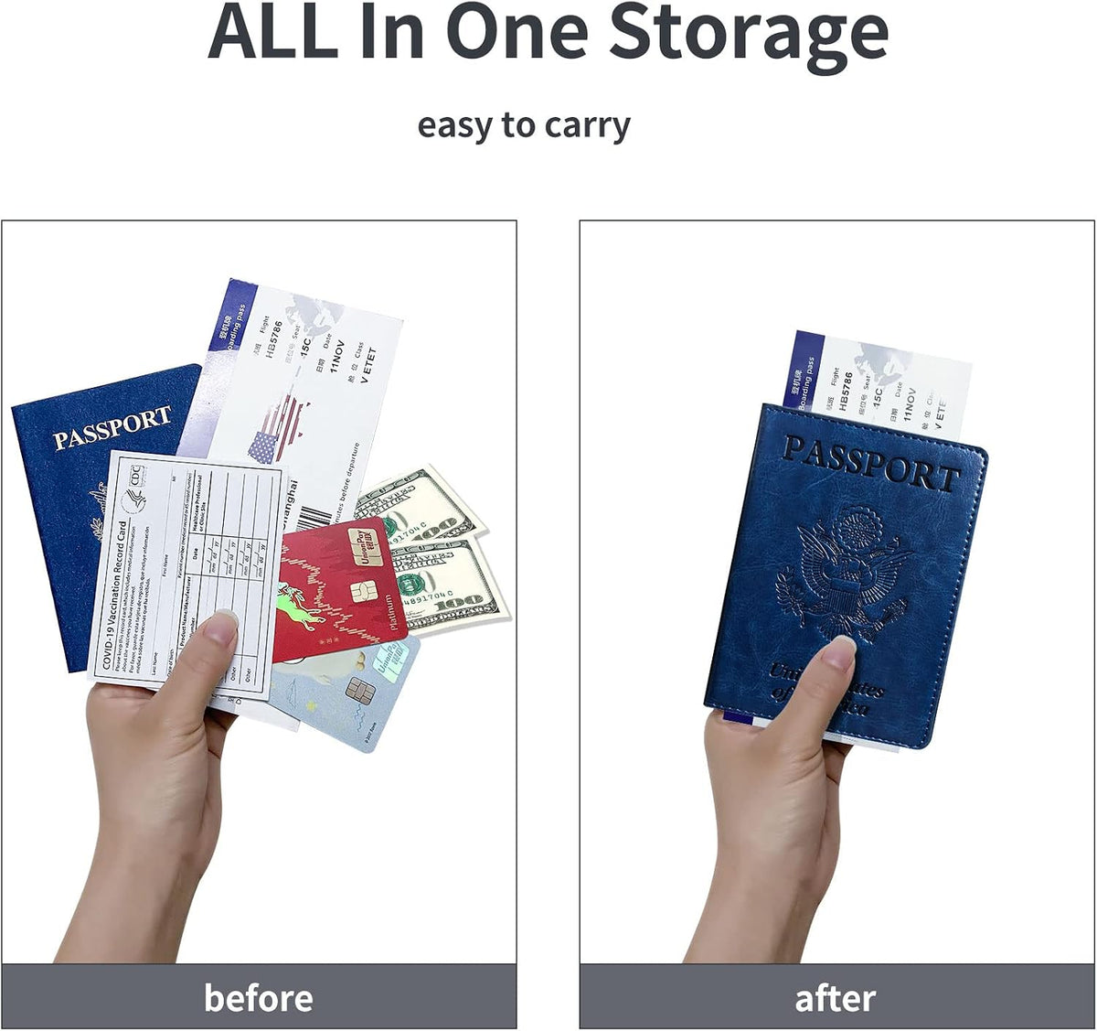 Passport Holder Wallet Cover Case RFID Blocking Slot Travel Accessories