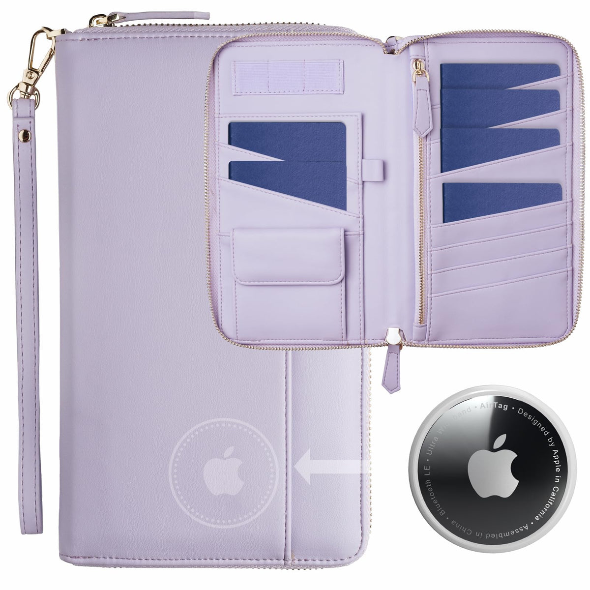 Travel Document Organizer - RFID Passport Wallet Case Family Holder Id Wristlet