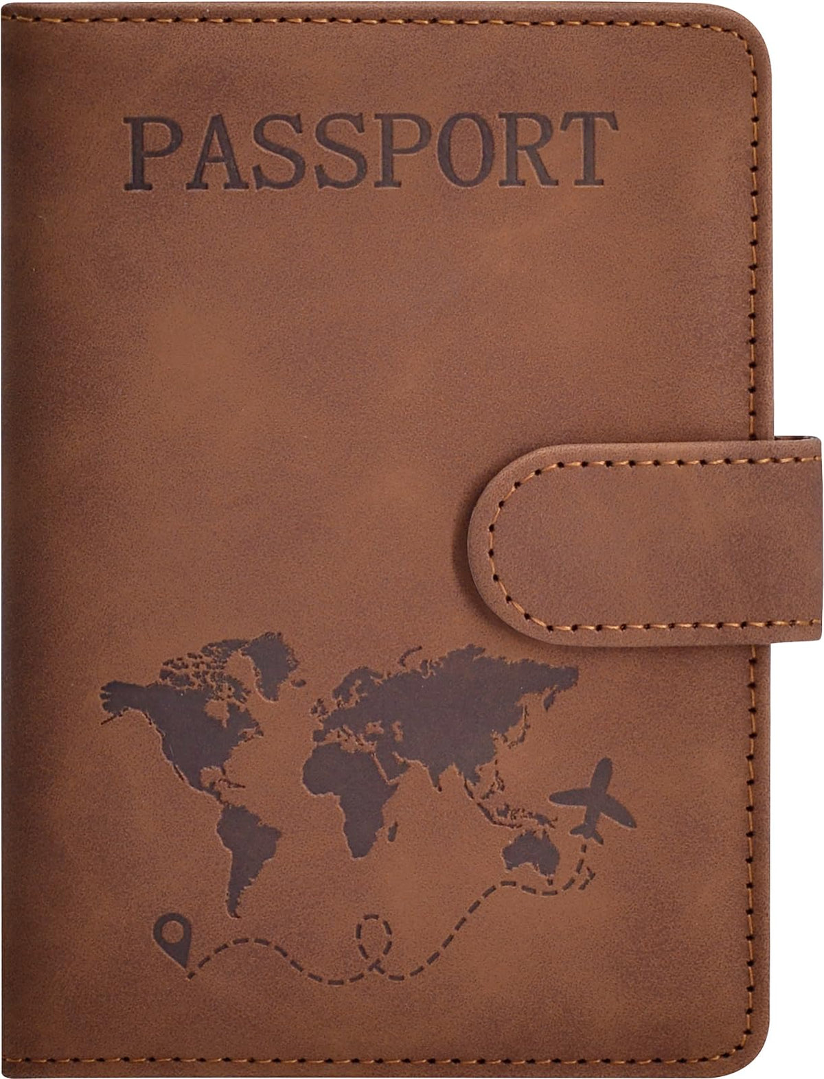 Passport Holder, Leather Travel Wallet RFID Blocking Card Cases Cover