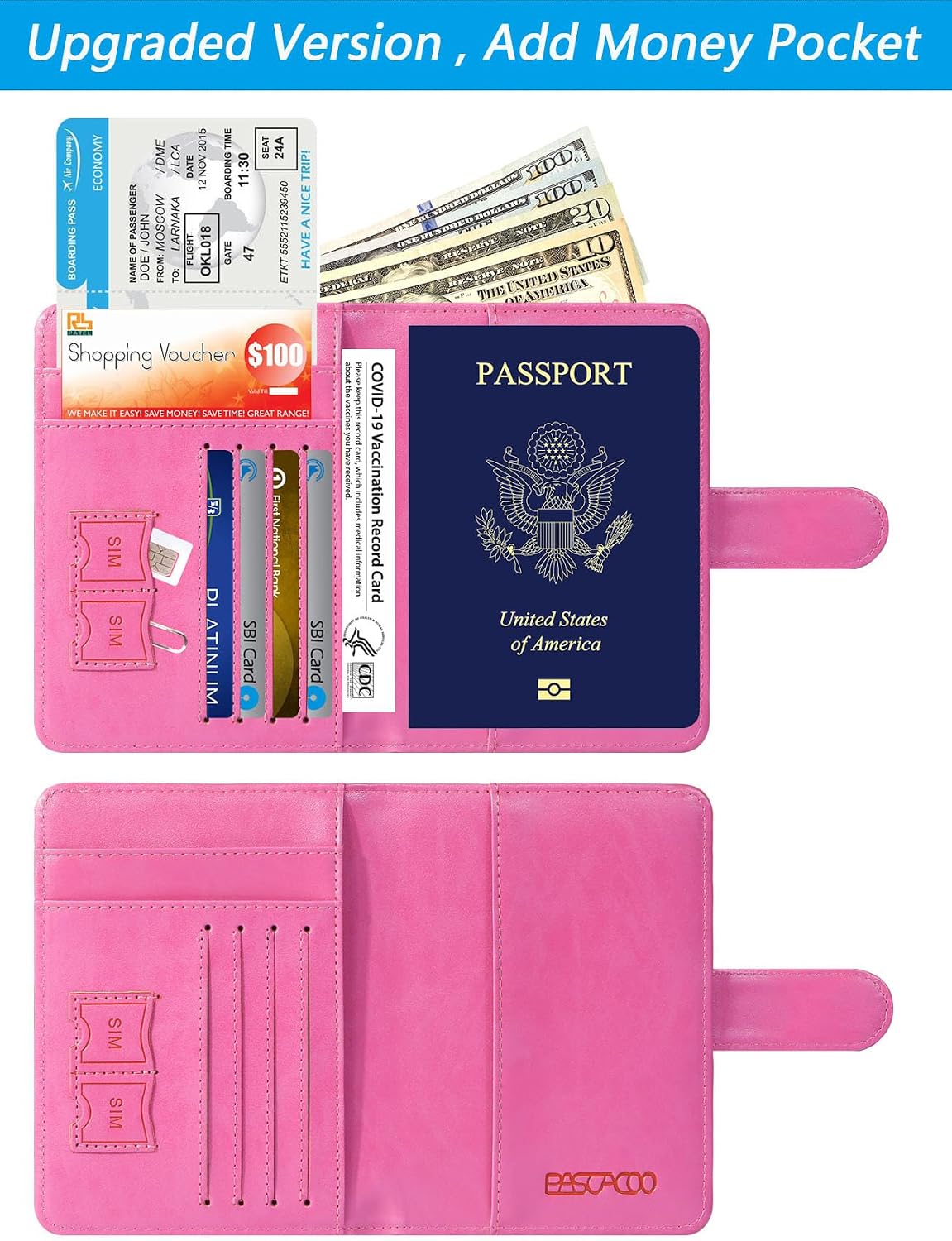 Passport Holder Cover Wallet RFID Blocking, Travel Essentials
