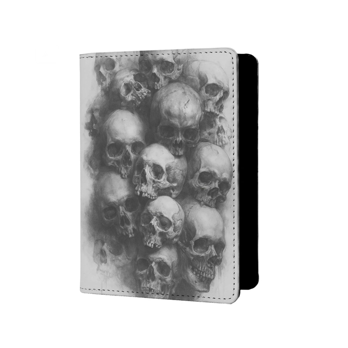 Mens Retro Skull Passport Holder for Travel Womens Skeleton Passport Cover Protector with Credit Card Slots Card Case Cover Black Orange Rainbow Onesize
