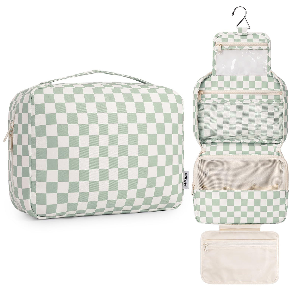 Narwey Hanging Travel Toiletry Bag for Women, Large Makeup Cosmetic Bag