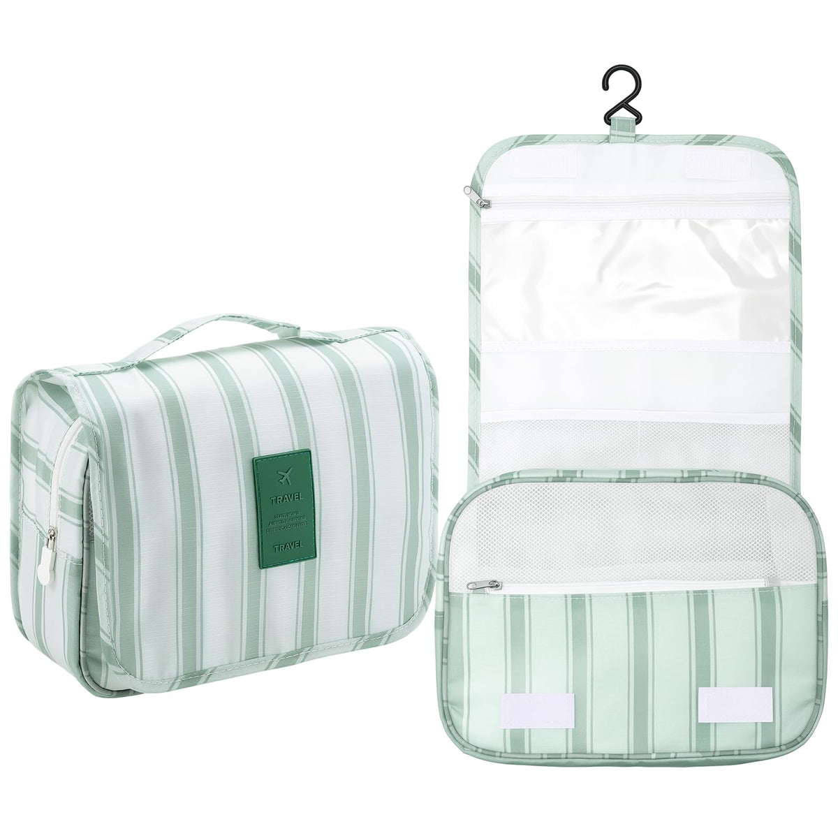 Hanging Toiletry Bag for Women, Portable Cosmetic Summer Beach Bag, Floral