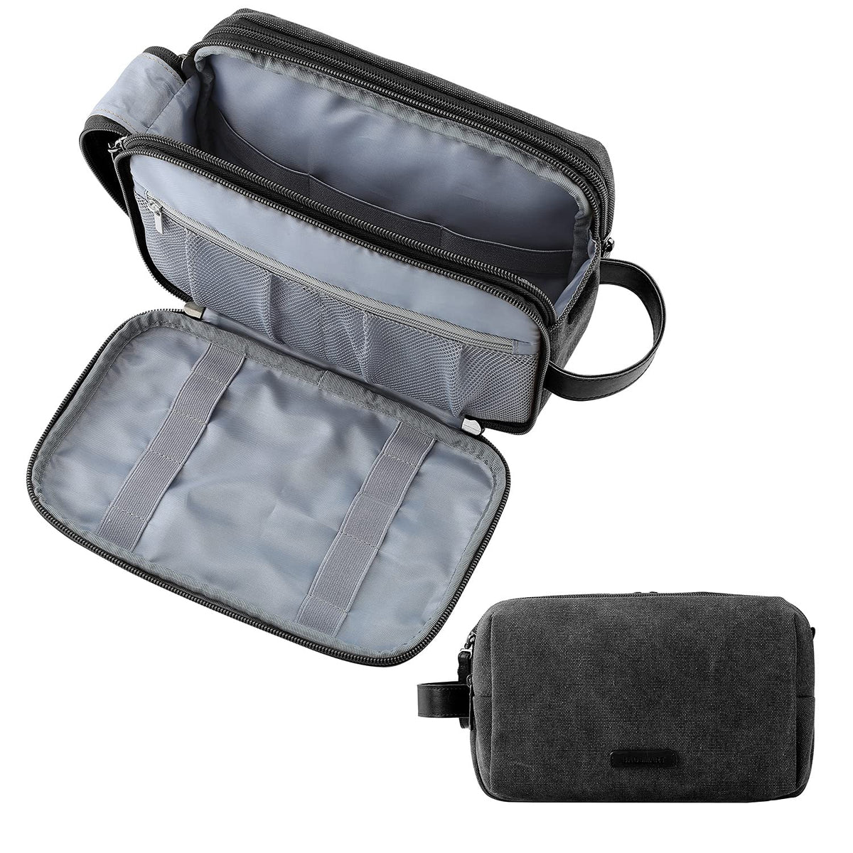 BAGSMART Toiletry Bag for Women, Cosmetic Makeup Bag Organizer, Travel Bag for Toiletries, Dopp Kit Water-resistant Shaving Bag for Accessories, Pink-Medium