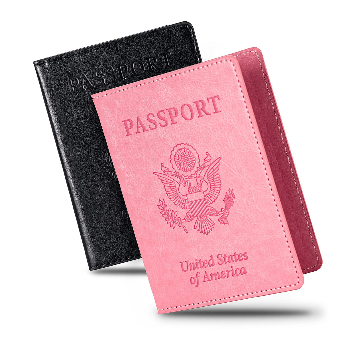 2 Pcs Passport Holders，Ultra Slim Passport Wallet for Travel Essentials