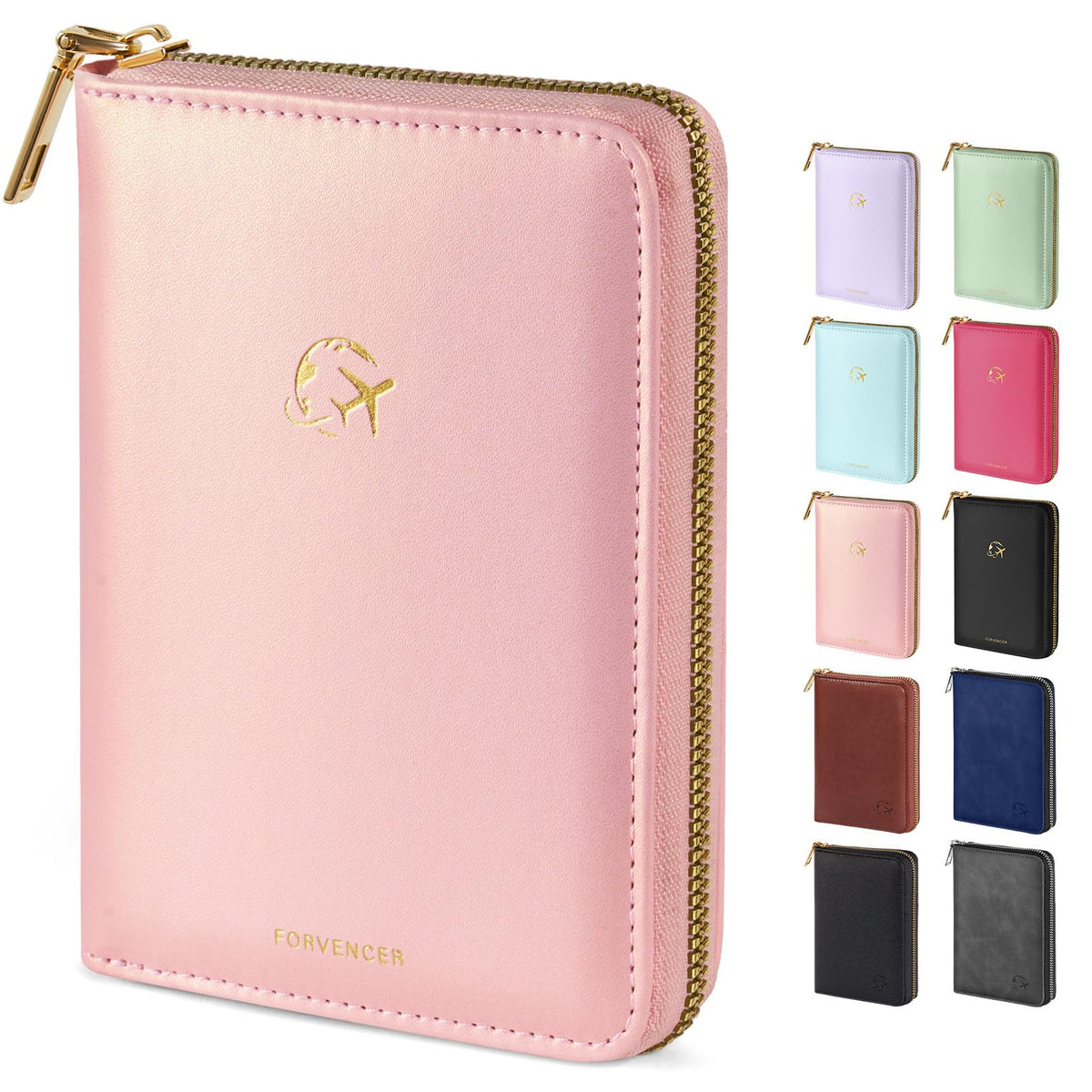 Forvencer Safe Zipper Passport Holder Cover, Passport Wallet for Travel