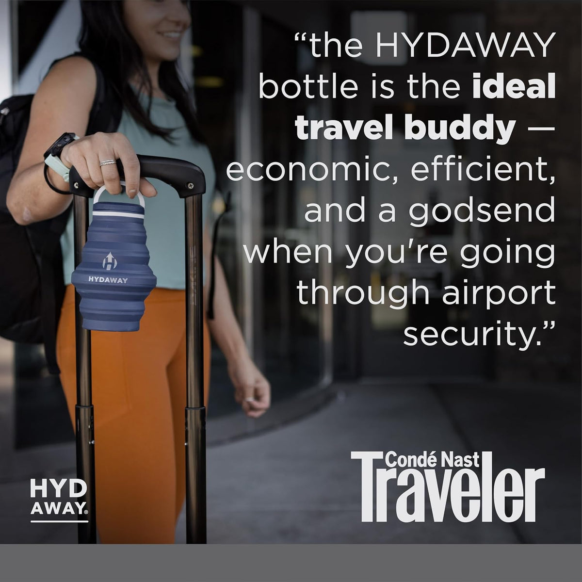 HYDAWAY 17oz Collapsible Water Bottle, Packable Leakproof for Travel