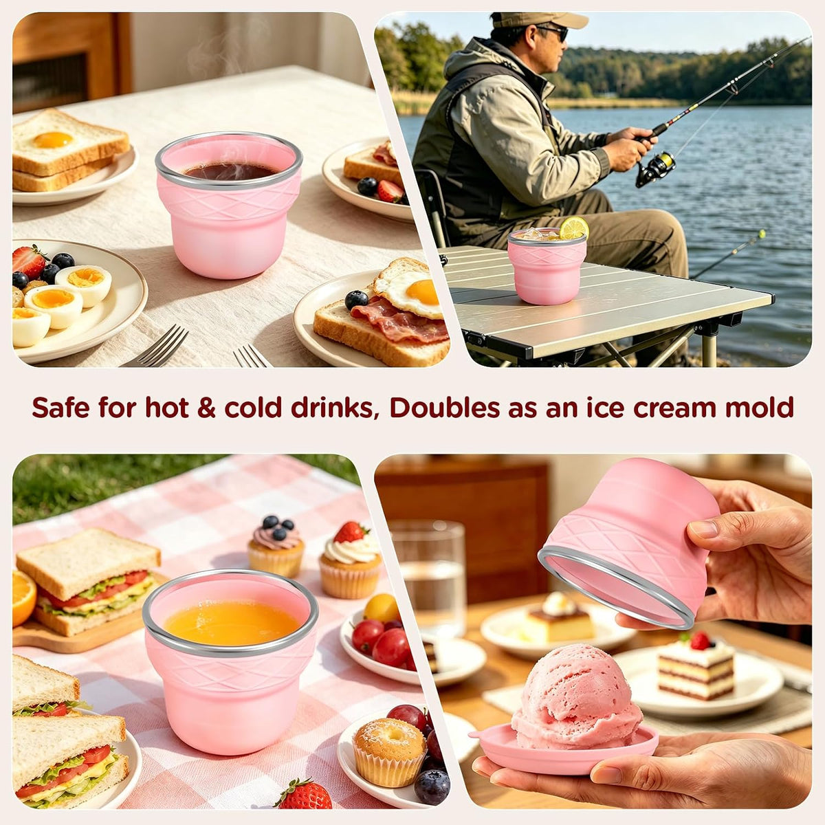 Silicone Collapsible Travel Cup, 7oz BPA-Free(Yellow)