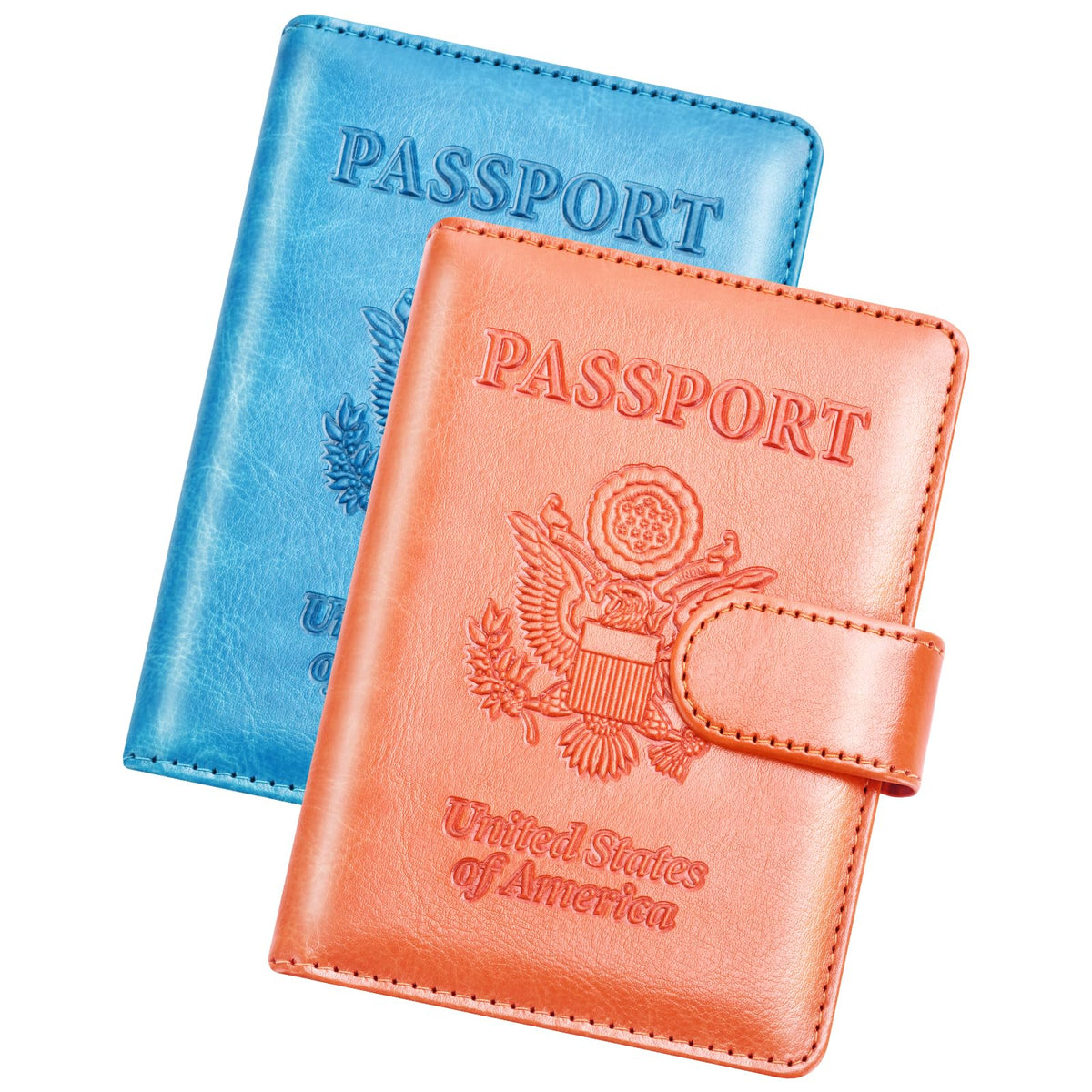 Herain Passport Holder for Travel Essentials, 2 Pcs Passport Holder Cover Case Travel Gifts Women Men Family, RFID Passports Book Card Holders Travels Cruise Accessories Must Haves