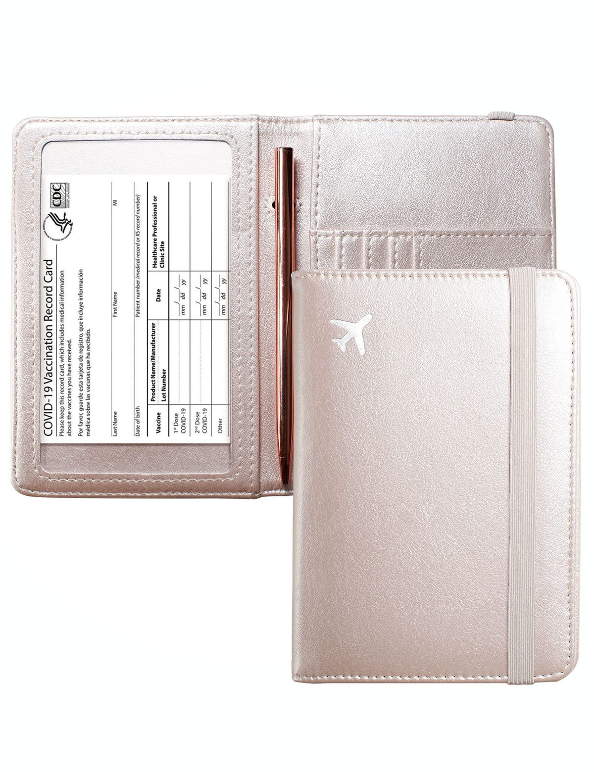 Mymazn Leopard Passport Holder Passport Case Travel Wallet with Vaccination Card Holder Passport Cover with RFID Blocking Clear Pocket For Photo (leopard)