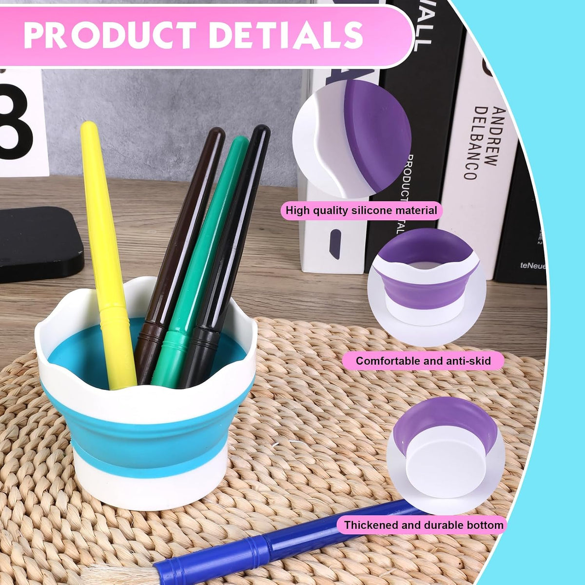 4PCS Collapsible Paint Cup, Paint Water Cup Collapsible Water Cups