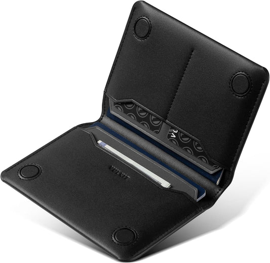 VULKIT Slim Minimalist Passport Wallet RFID Blocking Passport Holder for Travel, Leather Travel Wallet for Men Women, Magnetic Closure
