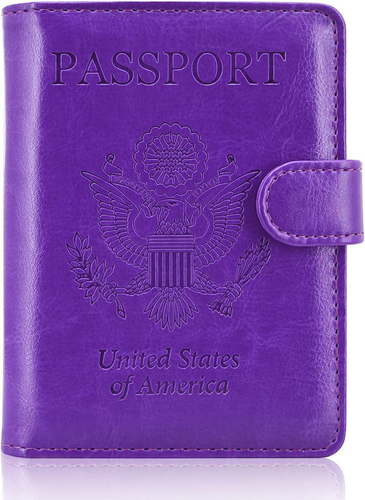 Passport Holder Cover, ACdream Protective Premium Leather RFID Blocking Wallet Travel Case for Passport/Credit Card/Air Ticket,