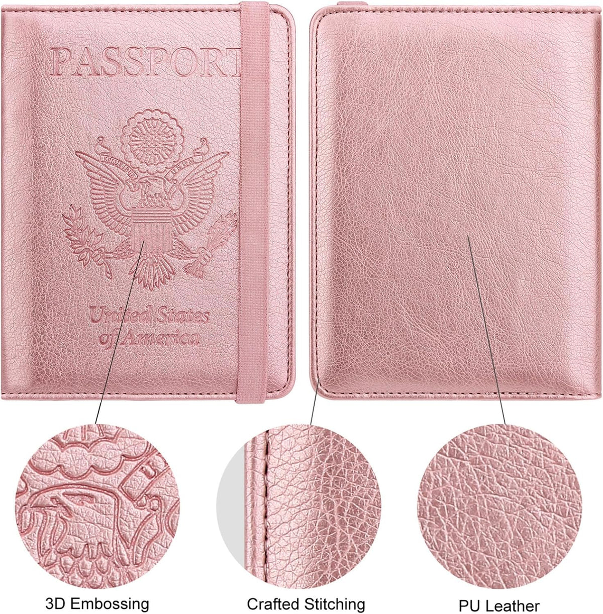 WALNEW Passport Holder for Travel, RFID Blocking Passport Wallet & Cover