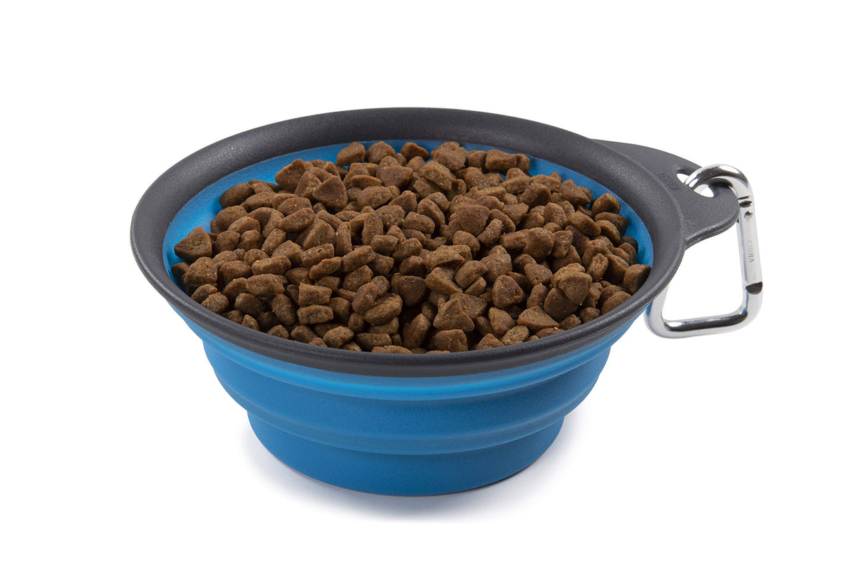 Dexas Pets Collapsible Travel Cup, Small/1 Cup Capacity, Light Gray