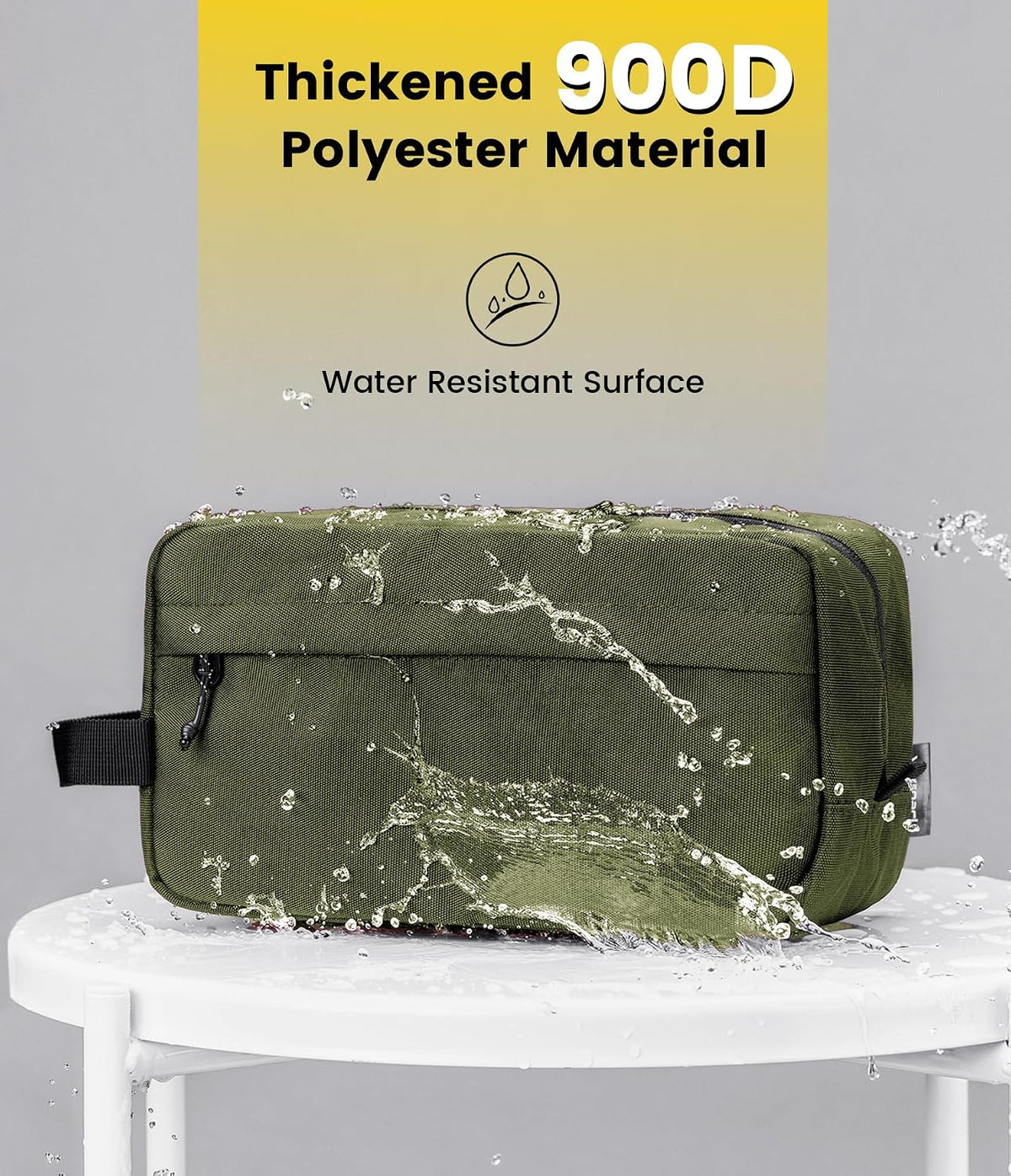 Vorspack Travel Toiletry Bag for Men - Hanging Toiletries Bag Water Resistant Travel Bag for Toiletries Accessories - Army Green