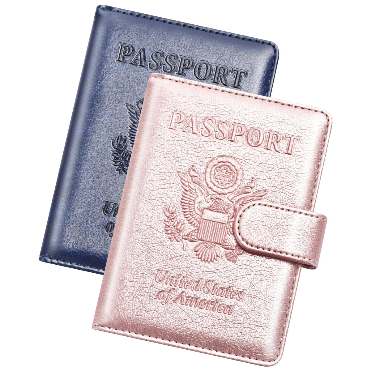 Herain Passport Holder for Travel Essentials, 2 Pcs Passport Holder Cover Case Travel Gifts Women Men Family, RFID Passports Book Card Holders Travels Cruise Accessories Must Haves