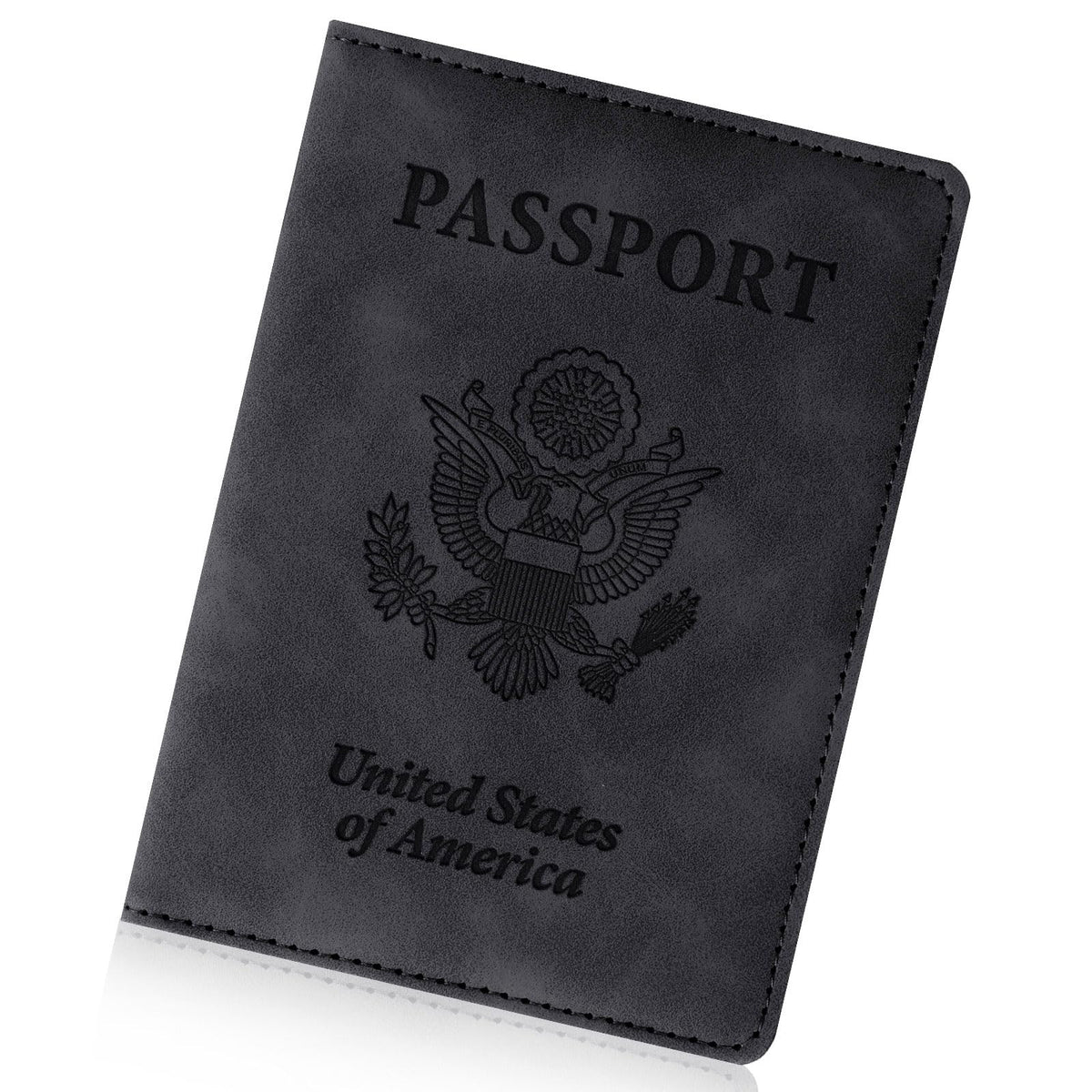 Passport Holder for Travel Essentials, RFID Blocking Passport Cover Wallet Card Case for Women and Men, PU Leather, Black