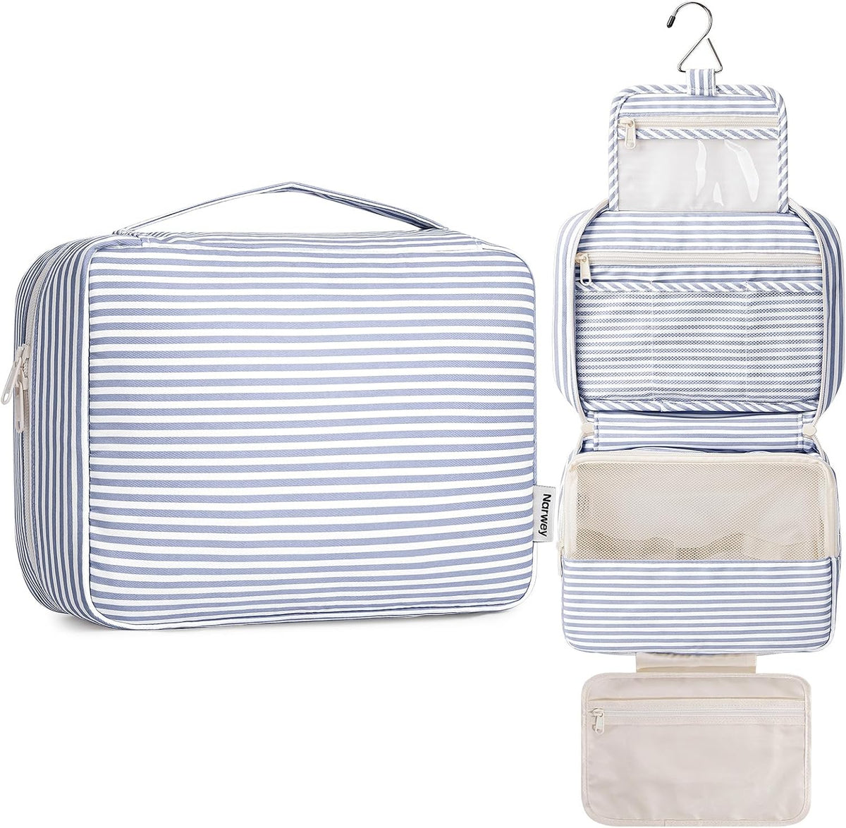Narwey Hanging Travel Toiletry Bag for Women, Large Makeup Cosmetic Bag