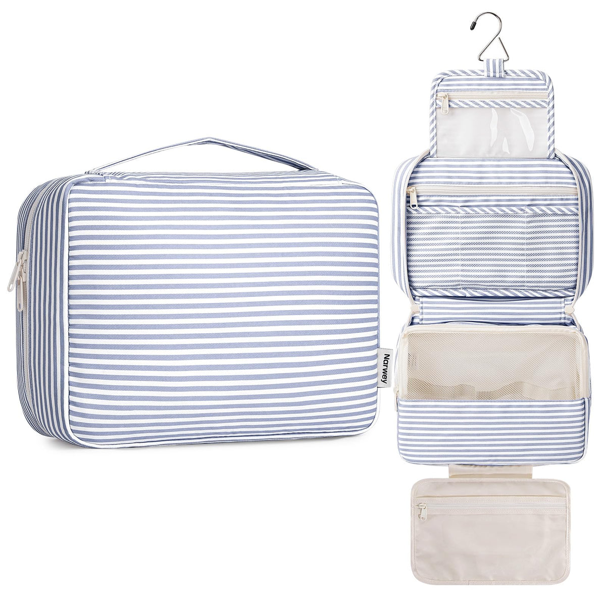 Narwey Hanging Travel Toiletry Bag for Women, Large Makeup Cosmetic Bag