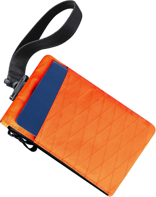 ALPAKA Zip Clutch RFID Blocking Zipper Wallet Passport Holder Hot Orange