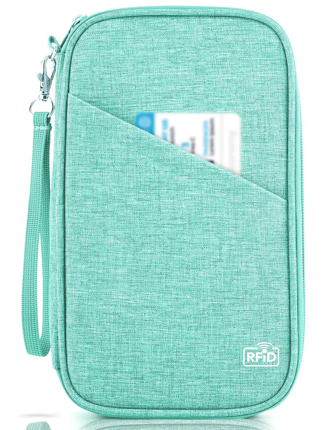 TOPBAG Passport Holder Family, Women Rfid Blocking Passport Wallet, Travel Document Organizer for Premium Wallets, Waterproof Passport Holders Bag for Women & Men Traveling, Credit Cards Case