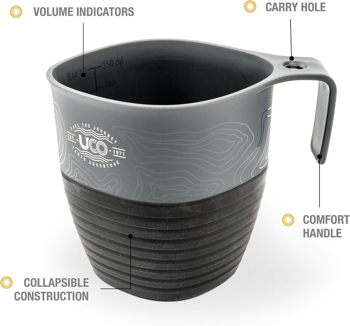 UCO Collapsible Cup for Camping, Backpacking, and Hiking, 12 Ounces (2 Pack)