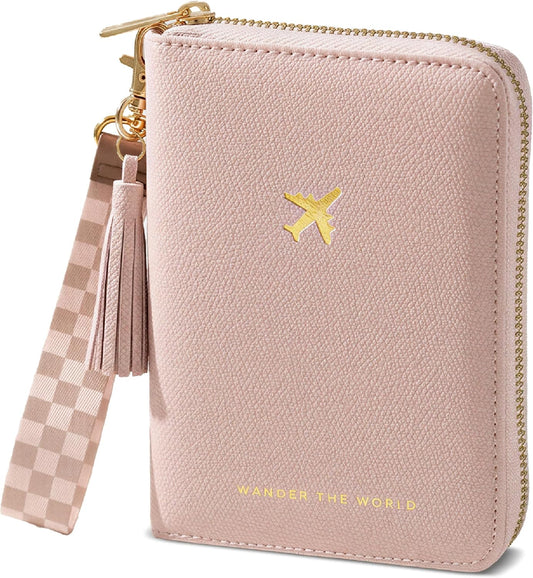 Beautiful Passport Holder And Travel Wallet with Wristlet Strap