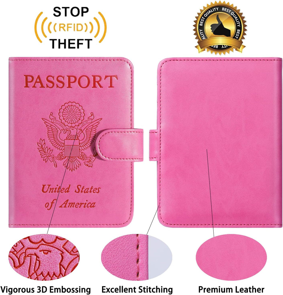 Passport Holder Cover Wallet RFID Blocking, Travel Essentials