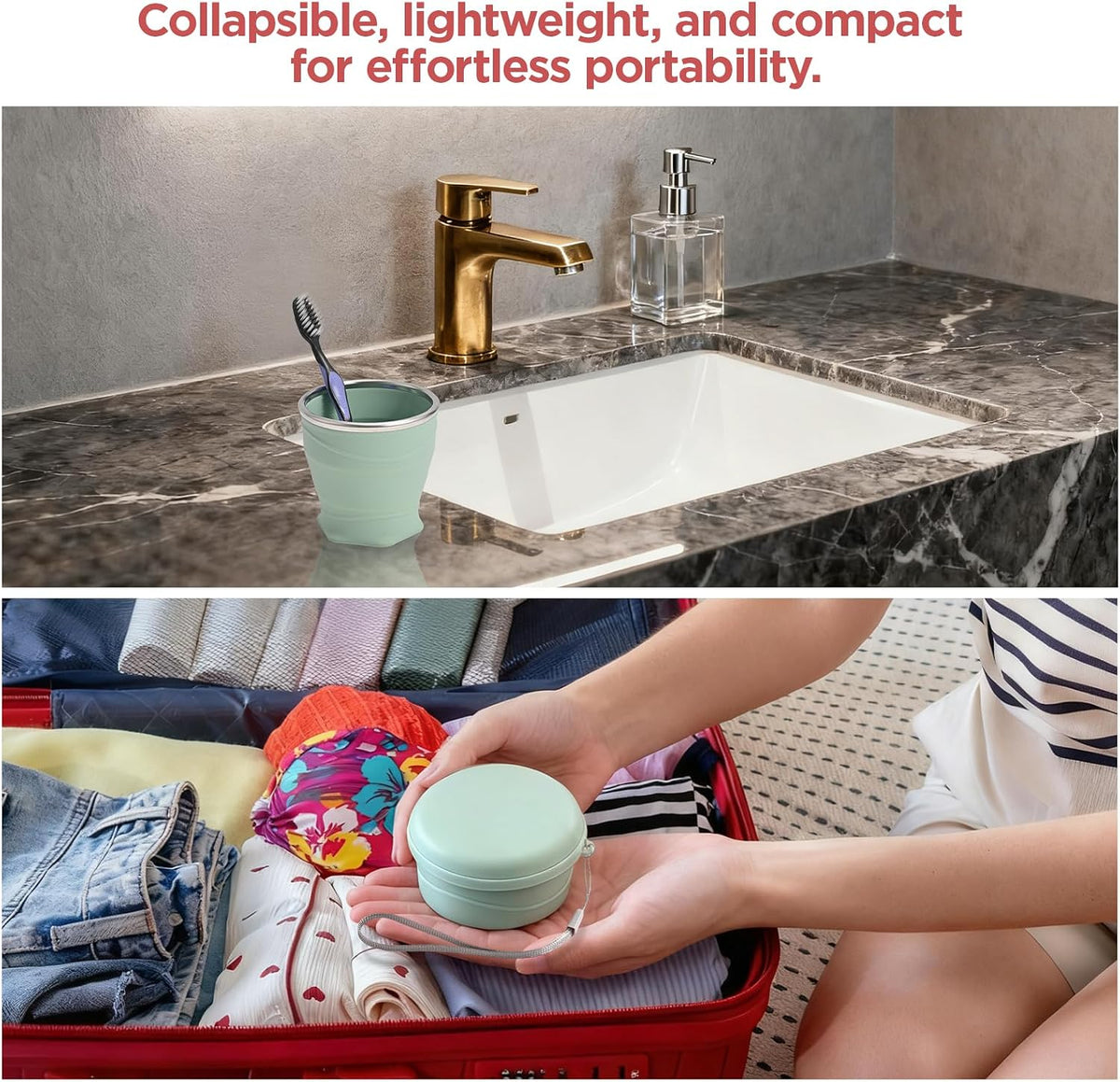 Light Purple Collapsible Silicone Travel Cup,8.8oz (260ml) BPA-Free