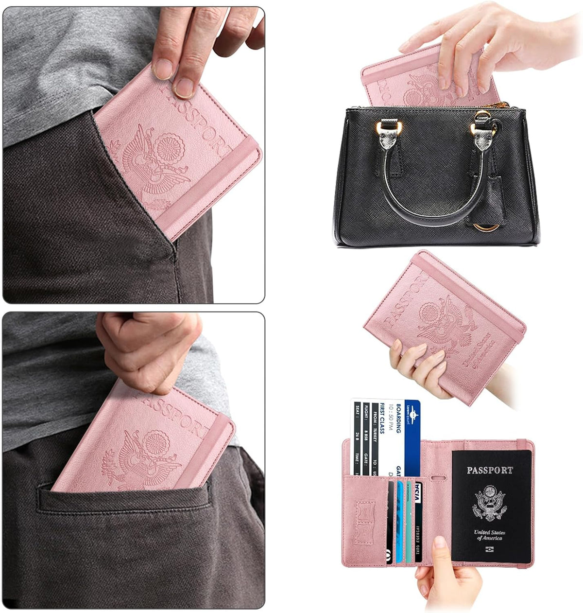 WALNEW Passport Holder for Travel, RFID Blocking Passport Wallet & Cover