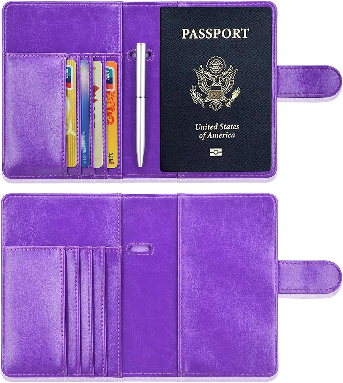 Passport Holder Cover, ACdream Protective Premium Leather RFID Blocking Wallet Travel Case for Passport/Credit Card/Air Ticket,