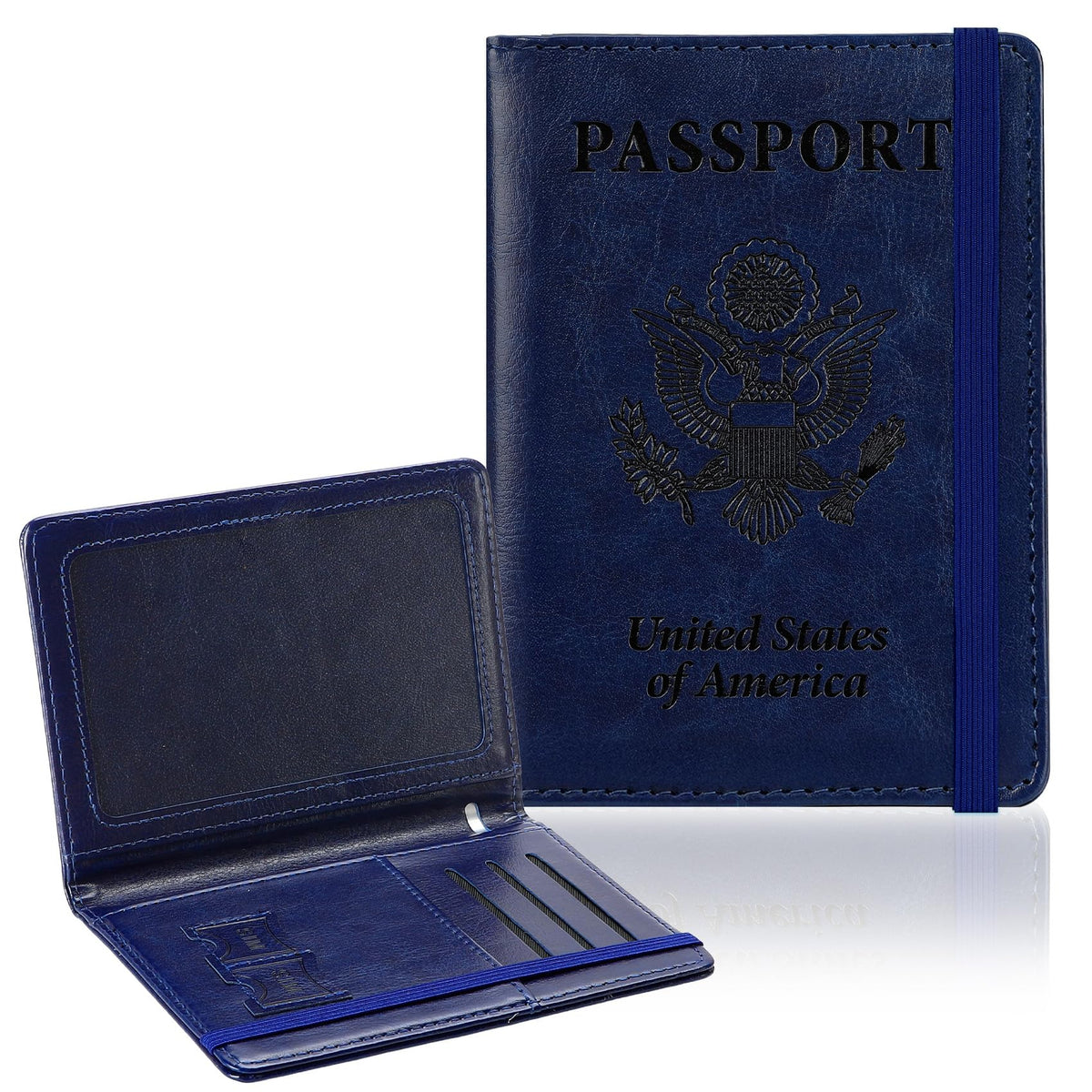 Passport Holder for Travel, RFID Blocking Passport Cover with Pen Holder Leather Passport Wallet Case Travel Must Haves Accessories Passport Book Card Holder for Family Travel Essentials Gifts, Pink