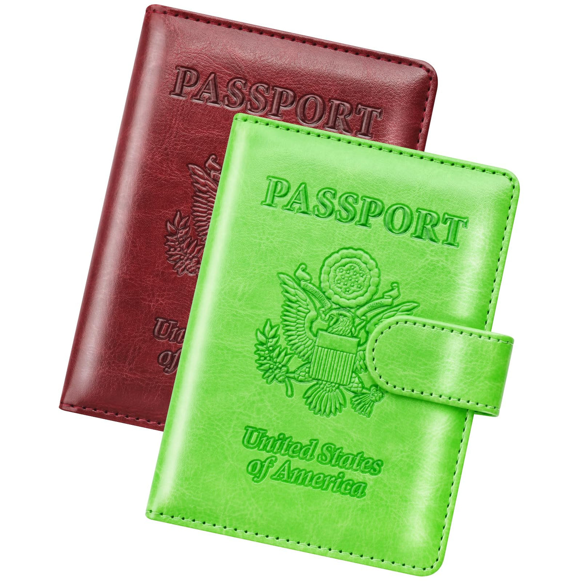 Herain Passport Holder for Travel Essentials, 2 Pcs Passport Holder Cover Case Travel Gifts Women Men Family, RFID Passports Book Card Holders Travels Cruise Accessories Must Haves