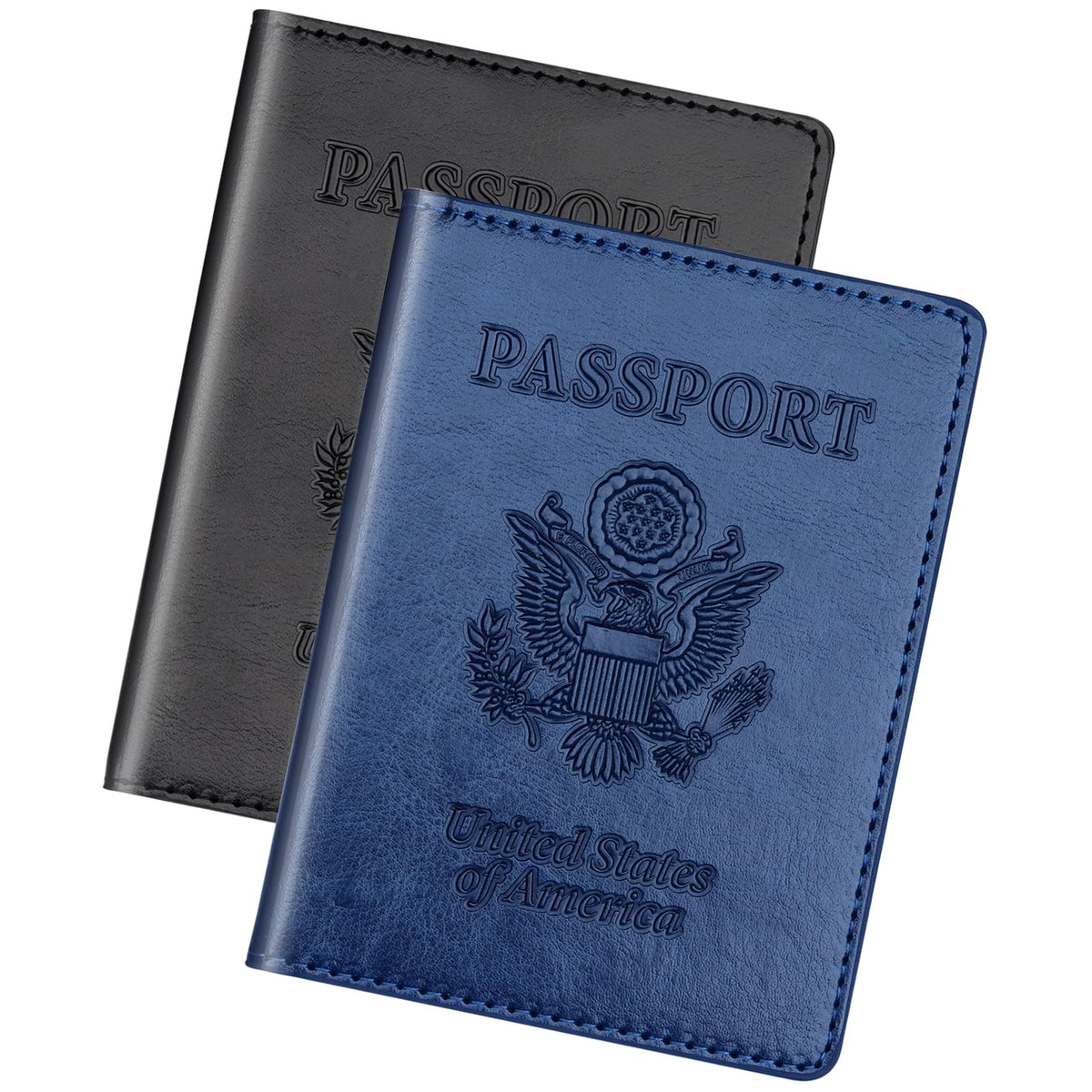 Herain Passport Holder for Travel Essentials, 2 Pcs Passport Holder Cover Case Travel Gifts Women Men Family, RFID Passports Book Card Holders Travels Cruise Accessories Must Haves